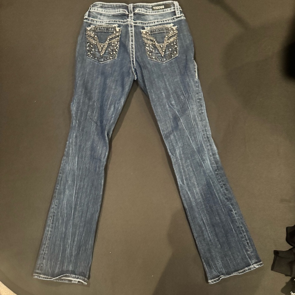 Vigoss‎ Women's Dark Blue Jeans with Lace Accents